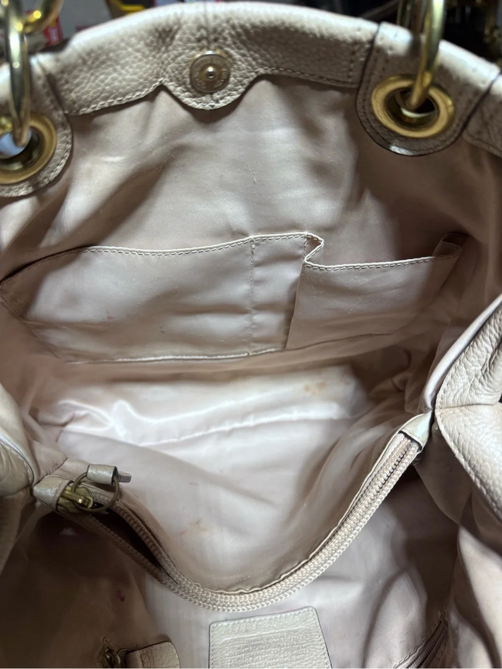 Coach Penelope Buckle bag Beige leather tote